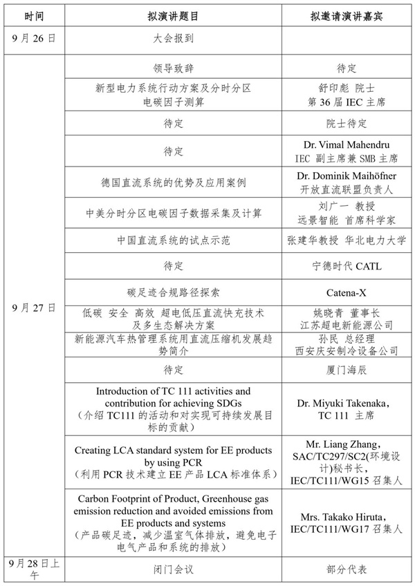 碳足跡國際標準及低壓直流系統創新發展大會第二輪通知